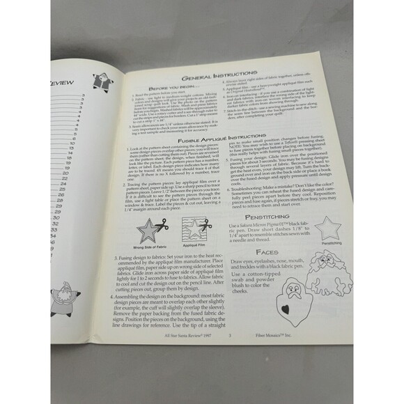 Fiber Mosaics All Star Santa Review Leslie Beck Quilt Patterns Pillows Rugs Book - Picture 8 of 10